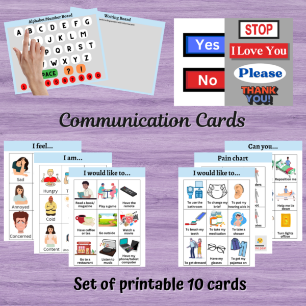 Communication Cards-Instant Download & Print