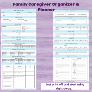 Caregiver Organizer & Planner-Instant Download & Print